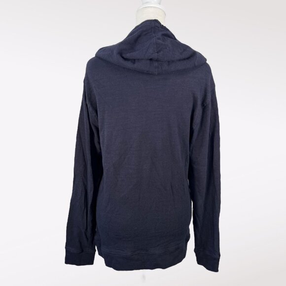 Sperry Navy Blue Lightweight Cotton Hoodie Slouchy Sweatshirt Small - Picture 5 of 9